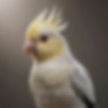 A stunning Pied Cockatiel exhibiting its unique color pattern, highlighting its distinctiveness.