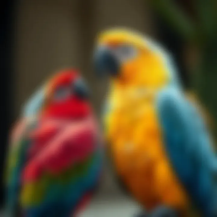 Parrot interacting with its owner