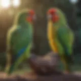 Colorful Australian Parakeets in a natural setting