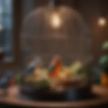 Optimal Birdcage Setup for Comfort Well-designed birdcage with toys and food