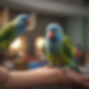 Adoption center with parakeets for rescue