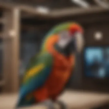 Spacious Interior of an Acrylic Macaw Cage Acrylic macaw cage showcasing spacious interior