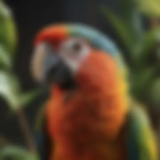 A vibrant parrot displaying its colorful feathers in a natural habitat