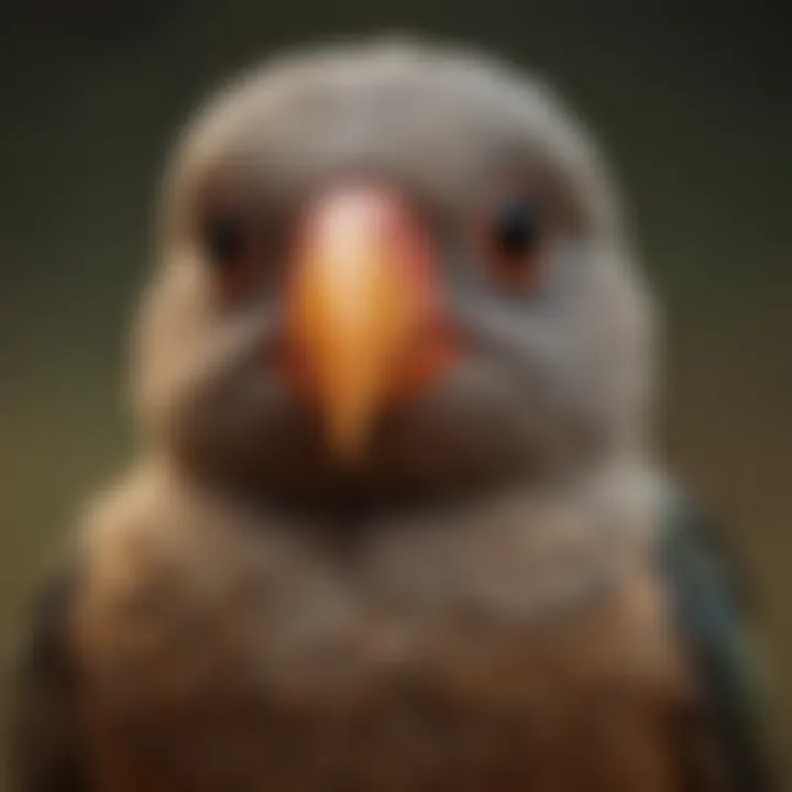 A close-up of a bird's facial expressions, showcasing its communicative nature.