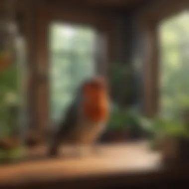 Ideal Bird Habitat: Creating a Comfortable Space A serene living space designed for pet birds, emphasizing their environment.