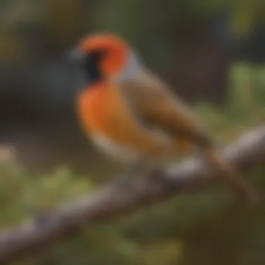 A colorful array of Southern Nevada's bird species perched on a branch.