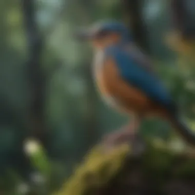 Diversity in Avian Habitats Diverse bird species perched in their natural habitats