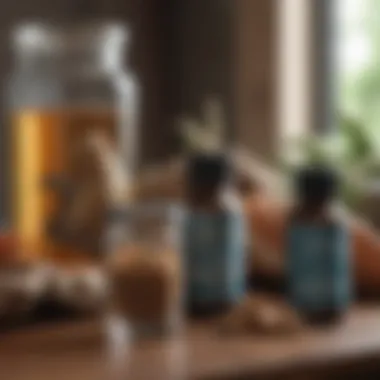 A selection of vitamin supplements for reptiles displayed on a table