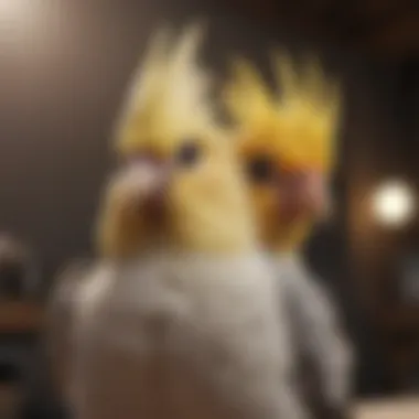 Cockatiel Companionship Friendly cockatiel sitting on a shoulder
