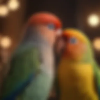 A majestic lovebird bonding with an owner