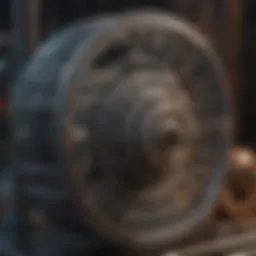 A close-up view of a bird cage lock mechanism.