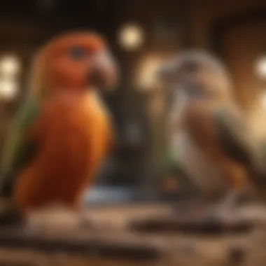 Fostering Bonding Through Play A bird interacting with its owner during playtime