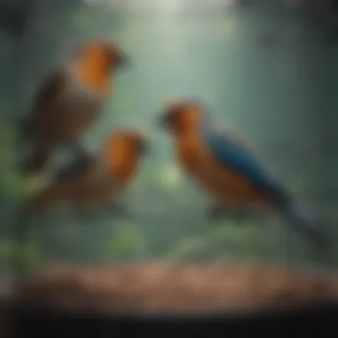 Birds Enjoying Their AE Flight Cage Birds happily exploring their AE flight cage, showcasing the benefits of a spacious habitat.