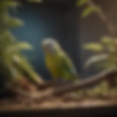 Creating a Natural Habitat for Budgies Spacious budgie enclosure with natural materials