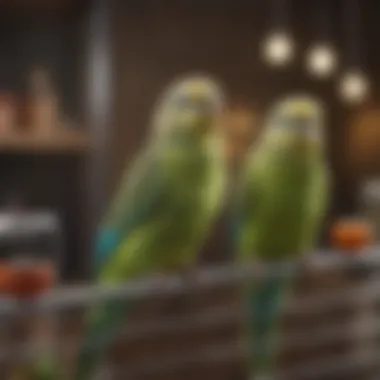 Essential Toys and Perches for Happy Budgies Variety of toys and perches in a budgie cage
