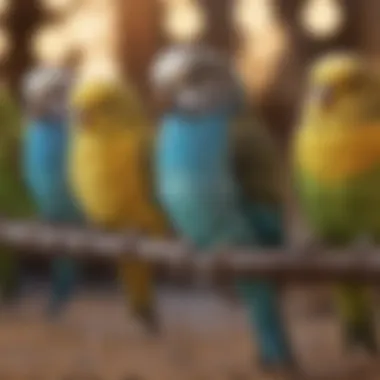 A display of budgie names written on colorful tags