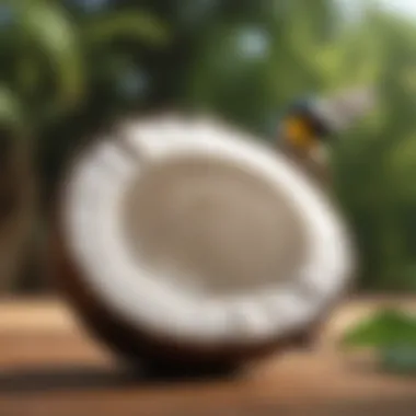 Benefits and Risks of Coconut Oil for Birds An infographic illustrating the benefits and risks of coconut oil for birds
