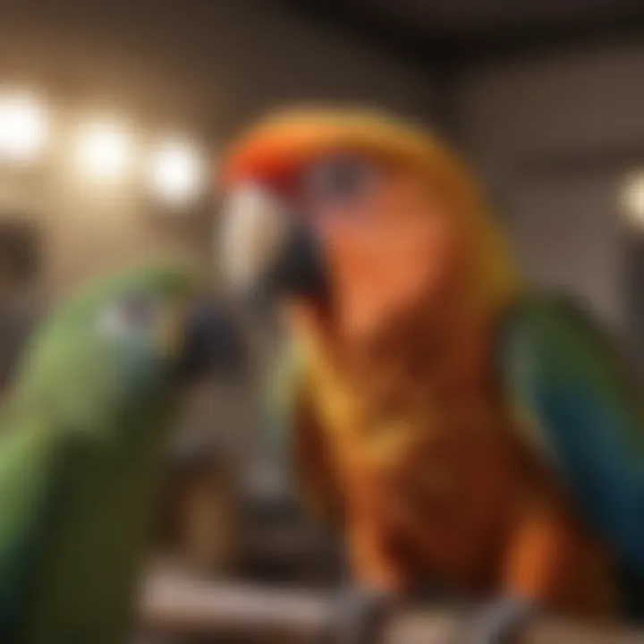 Owner administering CBD to a parrot