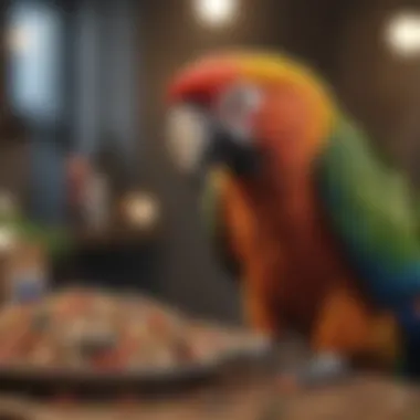 Nourishing Choices for Your Feathered Friend Assorted parrot food showcasing dietary options