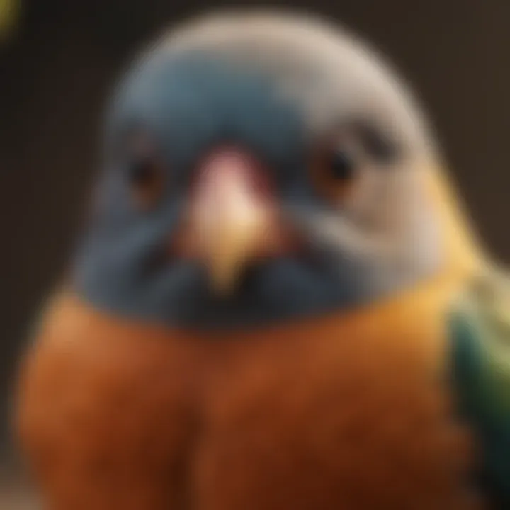 A close-up of a small bird displaying unique personality traits.