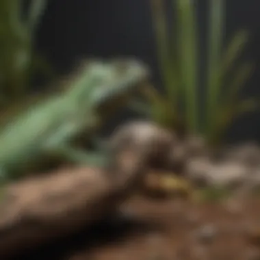 Iguana Habitat Setup with Ideal Substrate Iguana habitat setup with ideal substrate