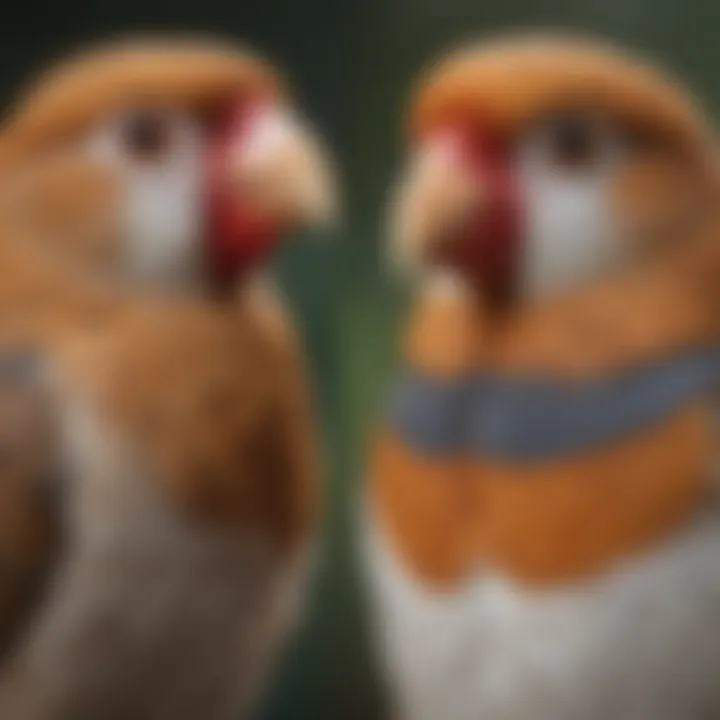 A side-by-side comparison of birds with and without collars.