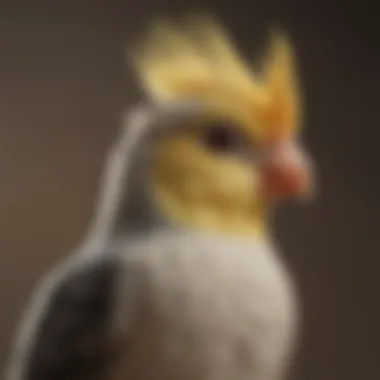 A cockatiel showing its distinctive crest