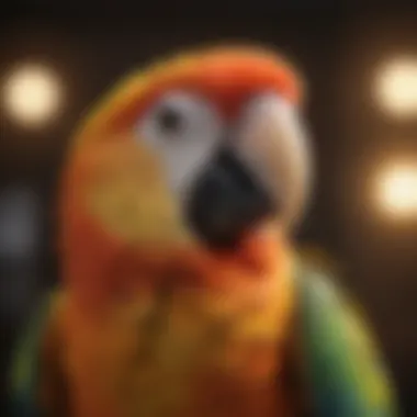 A parrot engaging in playful behavior, demonstrating intelligence