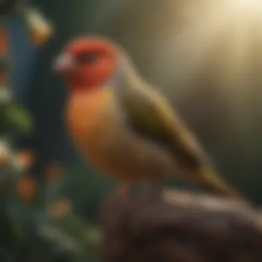 An exotic finch in a natural setting