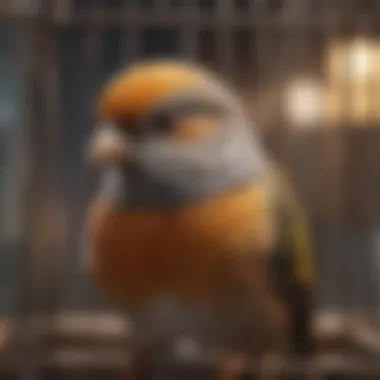 Close-up of a bird cage featuring safety locks