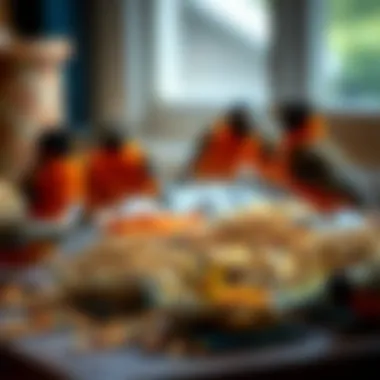 A variety of bird feed options suitable for orioles displayed on a table