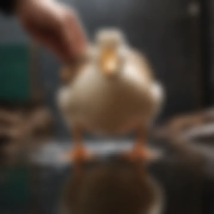 Vet examining a healthy duck to ensure proper health care