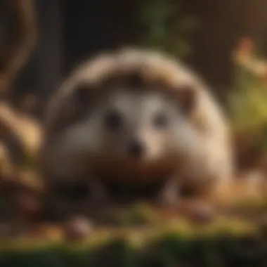 A beautiful hedgehog in a cozy habitat, showcasing its unique features and charm.