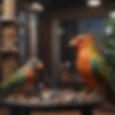 Vibrant Bird Gym for Enhanced Play Vibrant bird gym with multiple perches and toys for stimulation