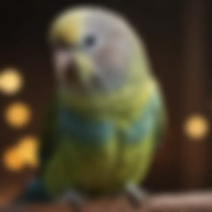 Healthy budgie with bright feathers