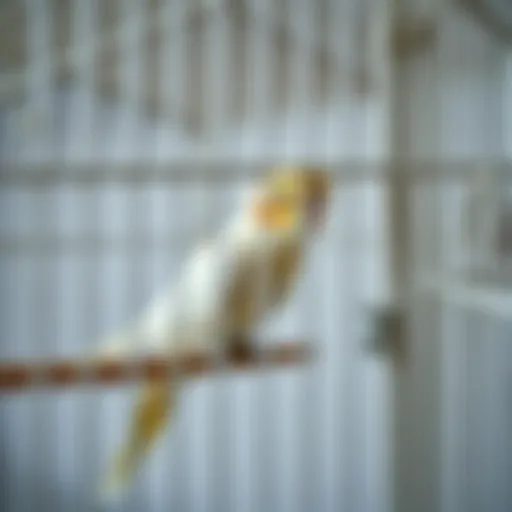 Stylish cockatiel breeding cage with natural wood finish