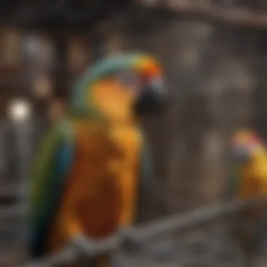 Different types of materials used in parrot cages showcasing durability and safety