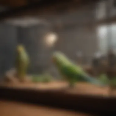 Ideal Environment for Parakeets Spacious parakeet house cage with natural elements