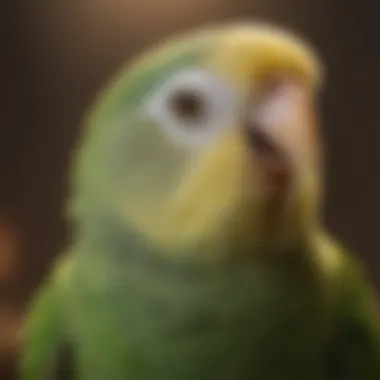 Close-up of a parakeet in a cage