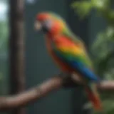 Colorful parrot perched on a branch