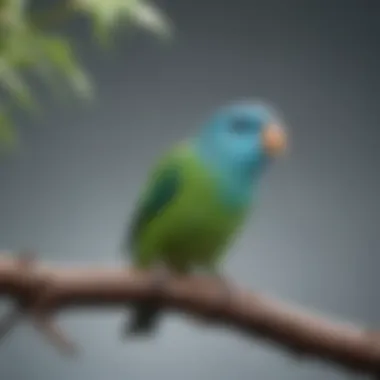 A Colorful Display of the Pacific Parrotlet Vibrant Pacific Parrotlet perched on a branch