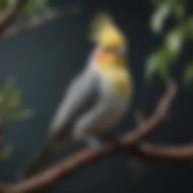 Cockatiel perched on a branch