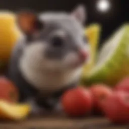 An array of fresh fruits suitable for sugar gliders