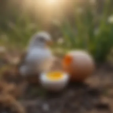 A conservationist studying bird eggs in the field to promote ecological health