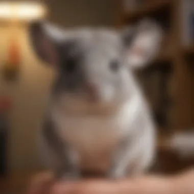 Chinchilla being held gently