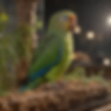 Close-up of natural materials for parakeet habitats