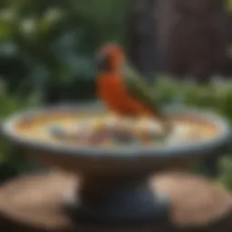 Colorful bird bath design for pet birds