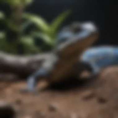 Lighting Setup for Blue Tongue Skinks Well-lit blue tongue skink habitat with varied light sources