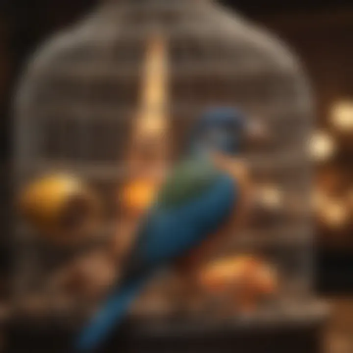 Custom-built bird cage with tailored features for specific birds