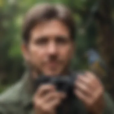 Innovative Technology for Bird Sound Analysis A researcher using technology to record bird sounds